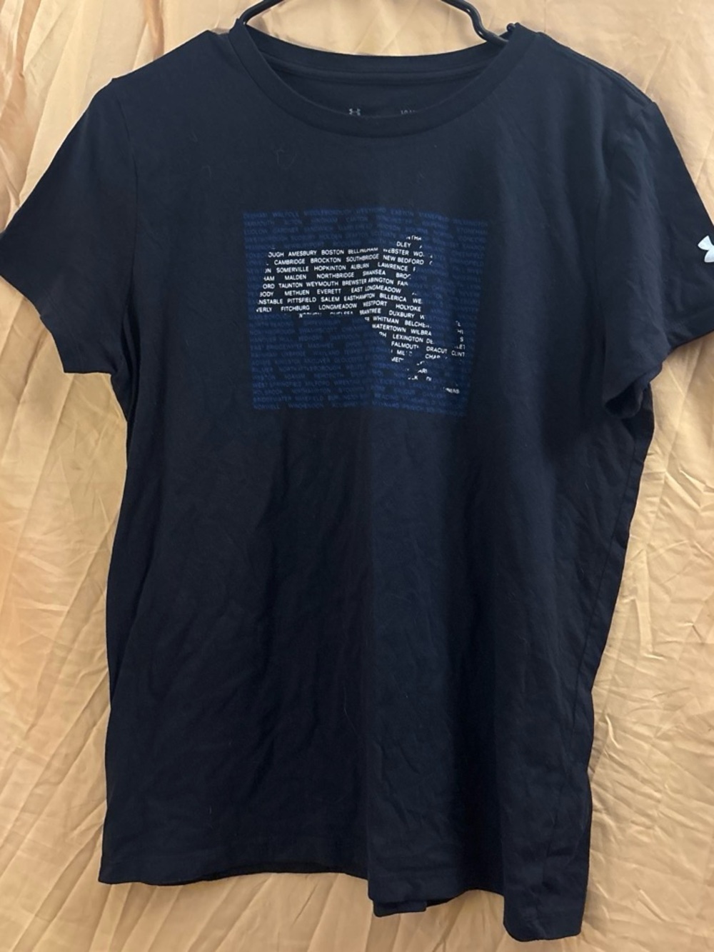 Under Armour Black Short-Sleeve Tee with Blue Chest Graphic